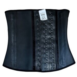 Angel Curves Deluxe High Latex Waist Trainer Corset Cincher Black Size S